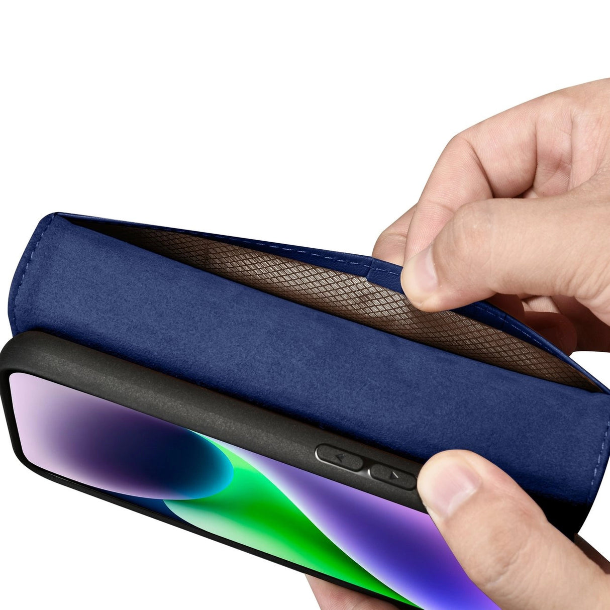 iCarer Wallet Case 2in1 Case iPhone 14 Anti-RFID Ledder Flip Case Blå (WMI14220725-BU)