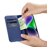 iCarer Wallet Case 2in1 Case iPhone 14 Anti-RFID Ledder Flip Case Blå (WMI14220725-BU)