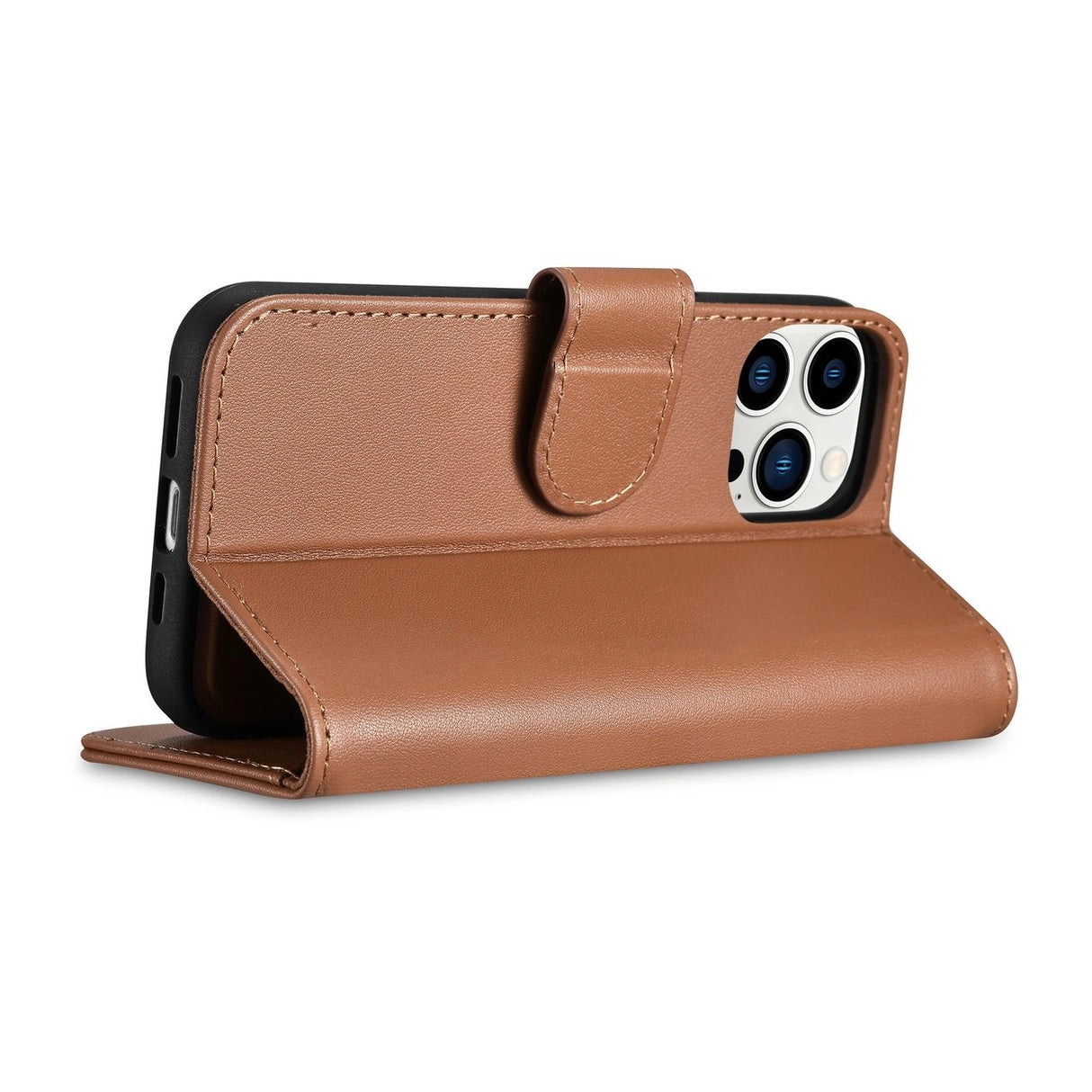 iCarer Wallet Case 2in1 iPhone 14 Pro Læder Flip Case Anti-RFID brun (WMI14220726-BN)