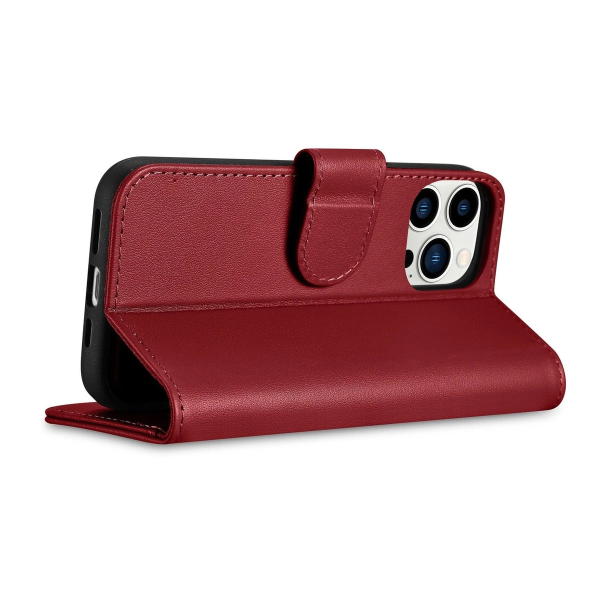 iCarer Wallet Case 2in1 iPhone 14 Pro Læder Flip Case Anti-RFID rød (WMI14220726-RD)