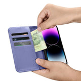 iCarer Wallet Case 2in1 Cover iPhone 14 Pro Anti-RFID Læder Flip Case Lys lilla (WMI14220726-LP)