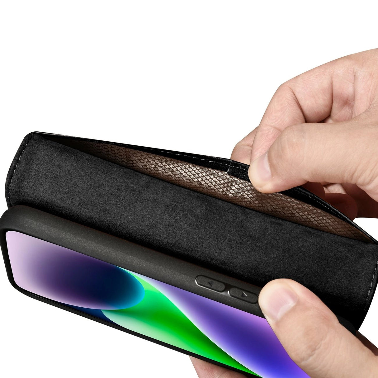 iCarer Wallet Case 2in1 Cover iPhone 14 Plus Anti-RFID Læder Flip Case sort (WMI14220727-BK)
