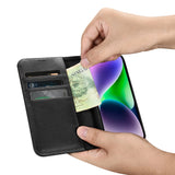 iCarer Wallet Case 2in1 Cover iPhone 14 Plus Anti-RFID Læder Flip Case sort (WMI14220727-BK)