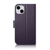 iCarer Wallet Case 2in1 Cover iPhone 14 Plus Anti-RFID Læder Flip Case mørk lilla (WMI14220727-DP)