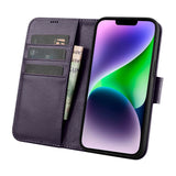 iCarer Wallet Case 2in1 Cover iPhone 14 Plus Anti-RFID Læder Flip Case mørk lilla (WMI14220727-DP)