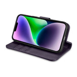 iCarer Wallet Case 2in1 Cover iPhone 14 Plus Anti-RFID Læder Flip Case mørk lilla (WMI14220727-DP)