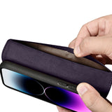 iCarer Wallet Case 2in1 Cover iPhone 14 Pro Max Anti-RFID Læder Flip Case mørk lilla (WMI14220728-DP)