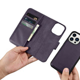 iCarer Wallet Case 2in1 Cover iPhone 14 Pro Max Anti-RFID Læder Flip Case mørk lilla (WMI14220728-DP)