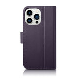 iCarer Wallet Case 2in1 Cover iPhone 14 Pro Max Anti-RFID Læder Flip Case mørk lilla (WMI14220728-DP)