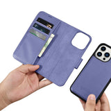 iCarer Wallet Case 2in1 Cover iPhone 14 Pro Max Læder Flip Cover Anti-RFID lys lilla (WMI14220728-LP)