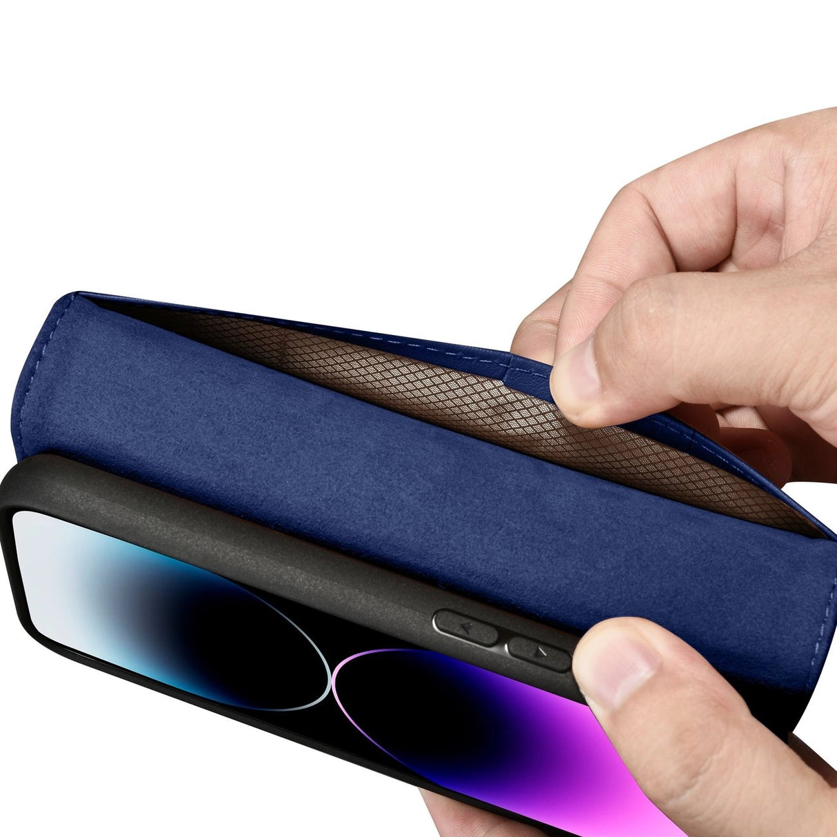 iCarer Wallet Case 2in1 Cover iPhone 14 Pro Max Læder Flip Case Anti-RFID Blå (WMI14220728-BU)