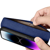 iCarer Wallet Case 2in1 Cover iPhone 14 Pro Max Læder Flip Case Anti-RFID Blå (WMI14220728-BU)