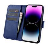 iCarer Wallet Case 2in1 Cover iPhone 14 Pro Max Læder Flip Case Anti-RFID Blå (WMI14220728-BU)