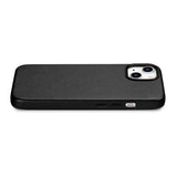iCarer Case Læderomslag til iPhone 14 Plus ægte læderhylster sort (kompatibel med MagSafe)