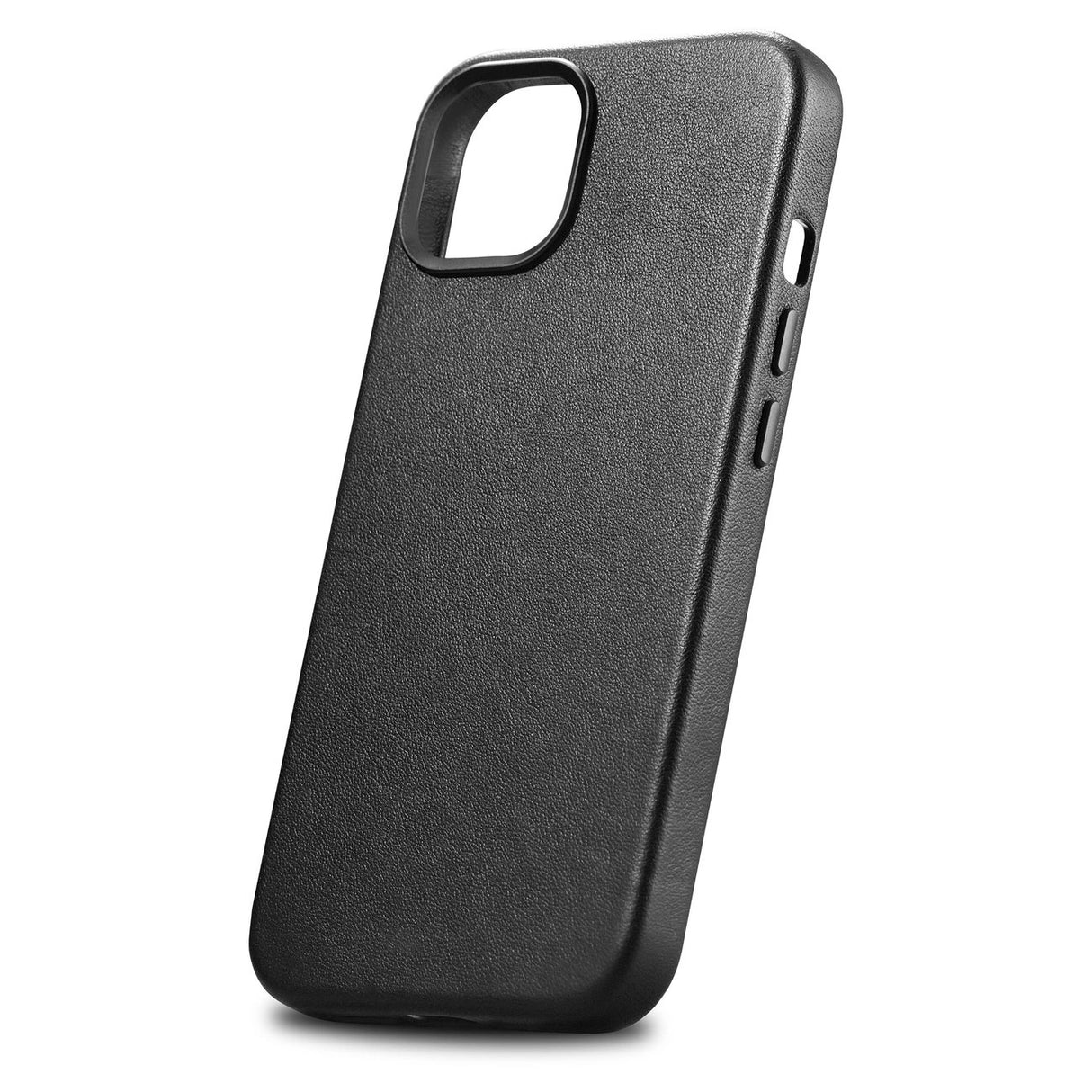 iCarer Case Læderomslag til iPhone 14 Plus ægte læderhylster sort (kompatibel med MagSafe)