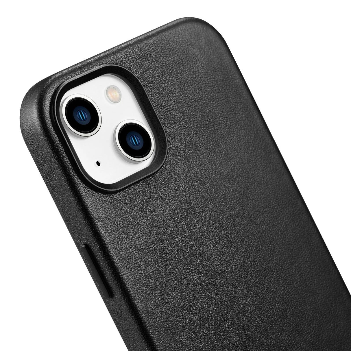 iCarer Case Læderomslag til iPhone 14 Plus ægte læderhylster sort (kompatibel med MagSafe)