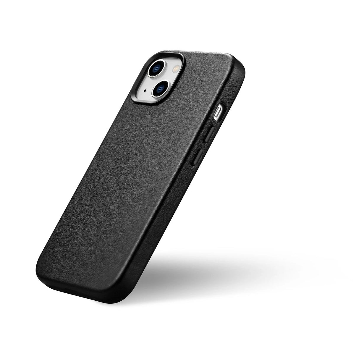 iCarer Case Læderomslag til iPhone 14 Plus ægte læderhylster sort (kompatibel med MagSafe)