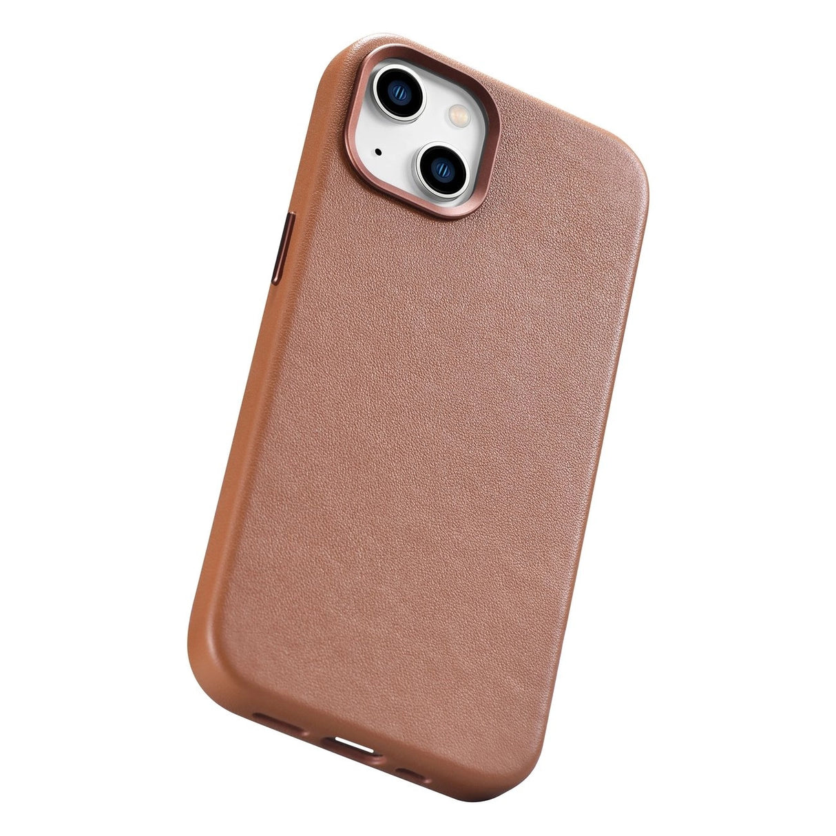 iCarer Case Ledder Case Cover til iPhone 14 Plus Brunt (MagSafe Kompatibel)