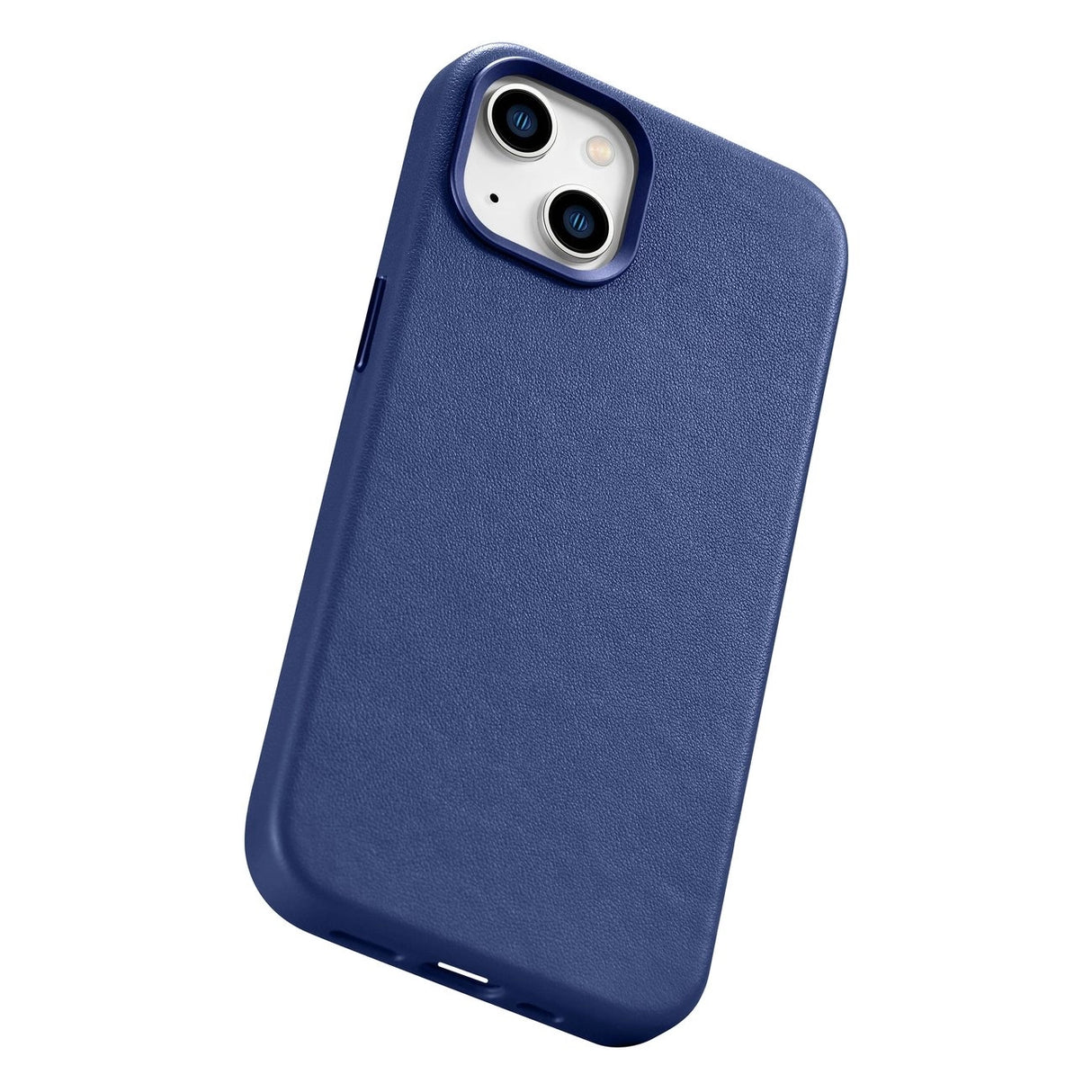 iCarer Case Læderæske til iPhone 14 Plus ægte læderæske blå (kompatibel med MagSafe)
