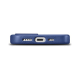 iCarer Case Læderæske til iPhone 14 Plus ægte læderæske blå (kompatibel med MagSafe)