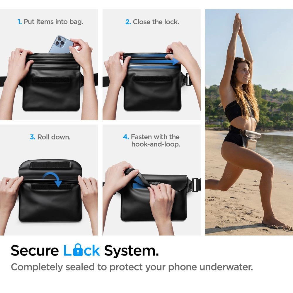 Spigen Aqua Shield A620 Vandtæt hoftepose IPX8 - sort