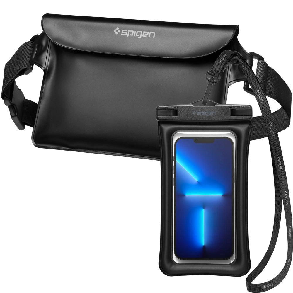 Spigen Aqua Shield A621 Vandtæt hoftepose + flydende beholder - sort