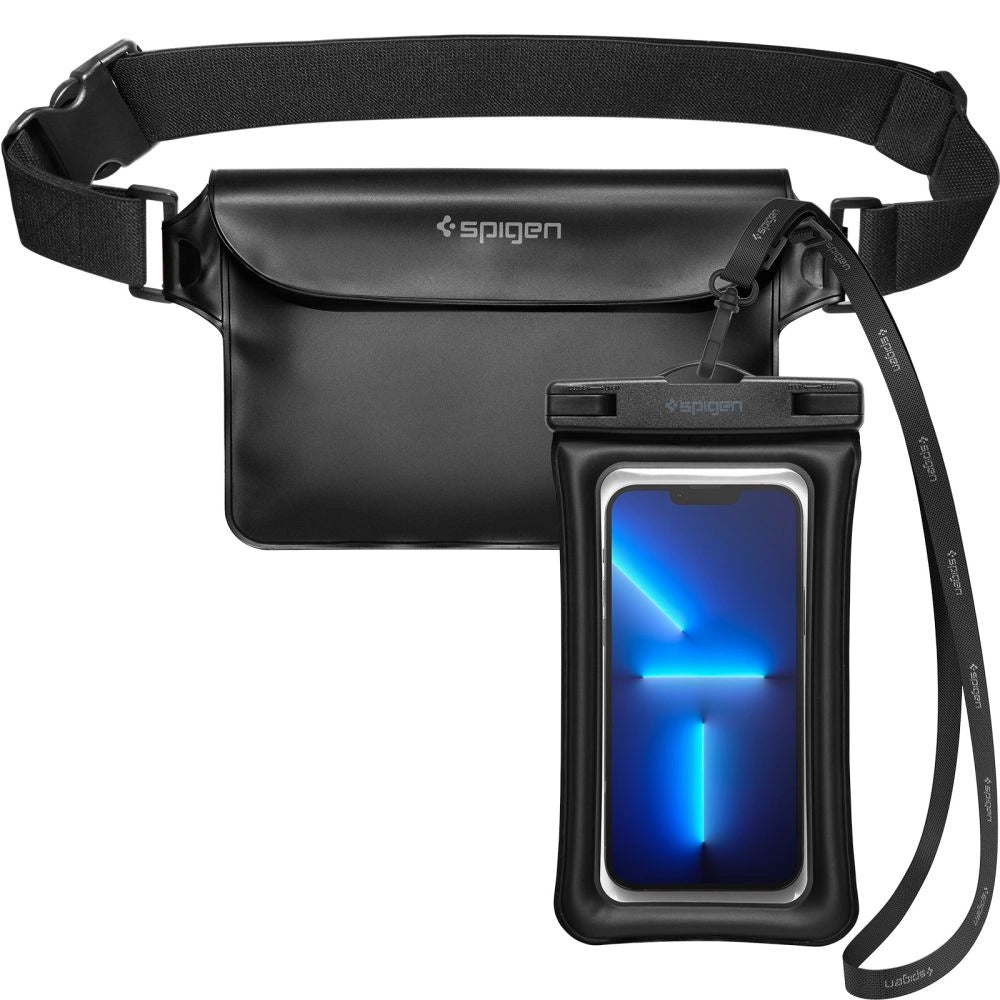 Spigen Aqua Shield A621 Vandtæt hoftepose + flydende beholder - sort