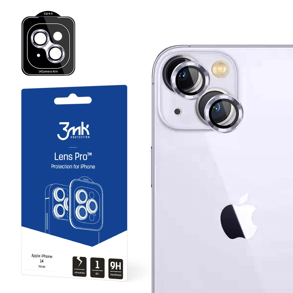 Kameraglas til iPhone 14 9H til 3mk Lens Protection Pro-serien - lilla