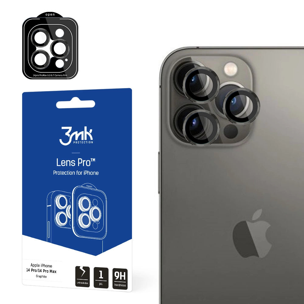 Kameraglas til iPhone 14 Pro Max / 14 Pro 9H til 3mk Lensbeskyttelse Pro-serien Lens - Grå