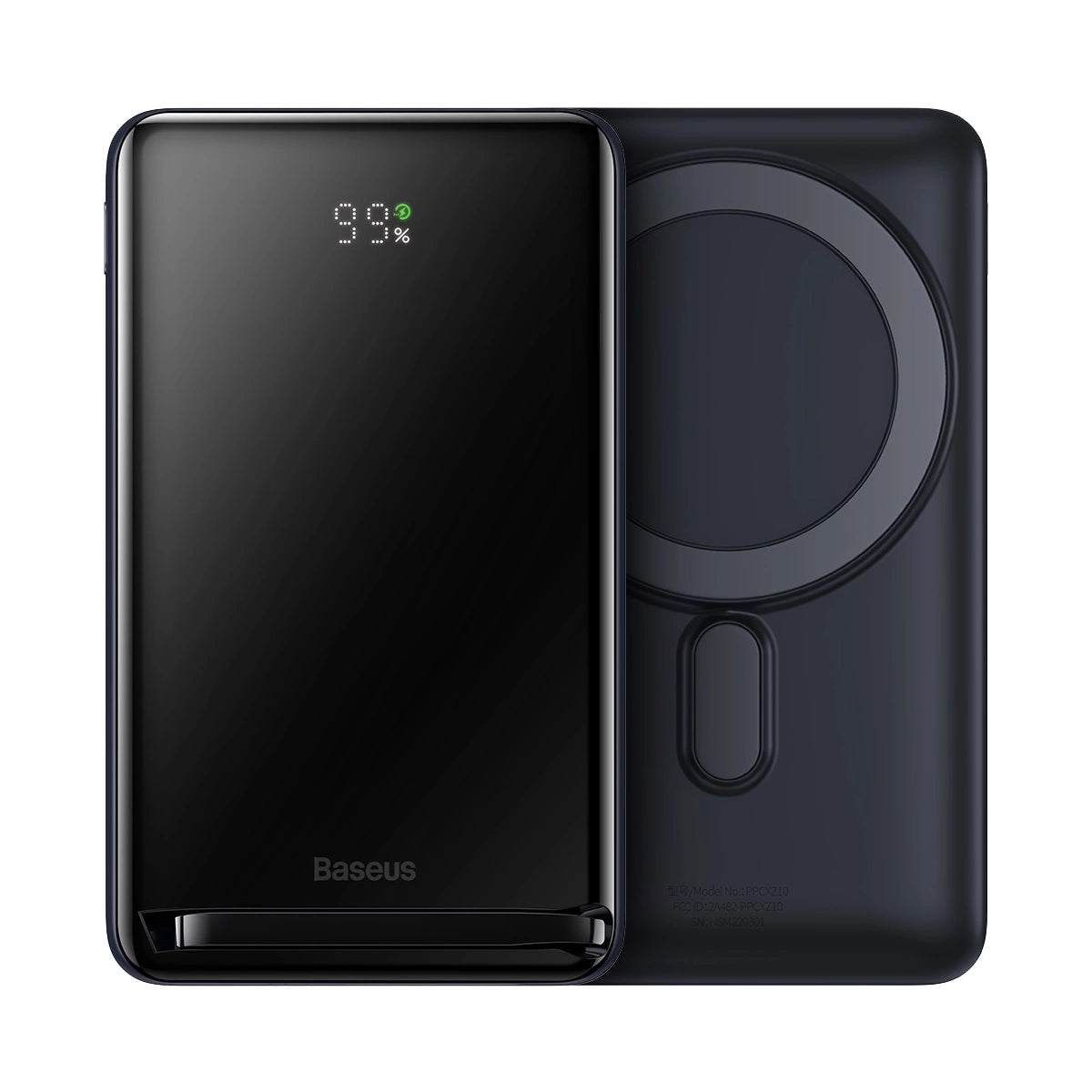 Baseus Magnetisk Bracket Powerbank 10000mAh 20W med MagSafe - mørkblå + USB-C-kabel 60W 0,5m