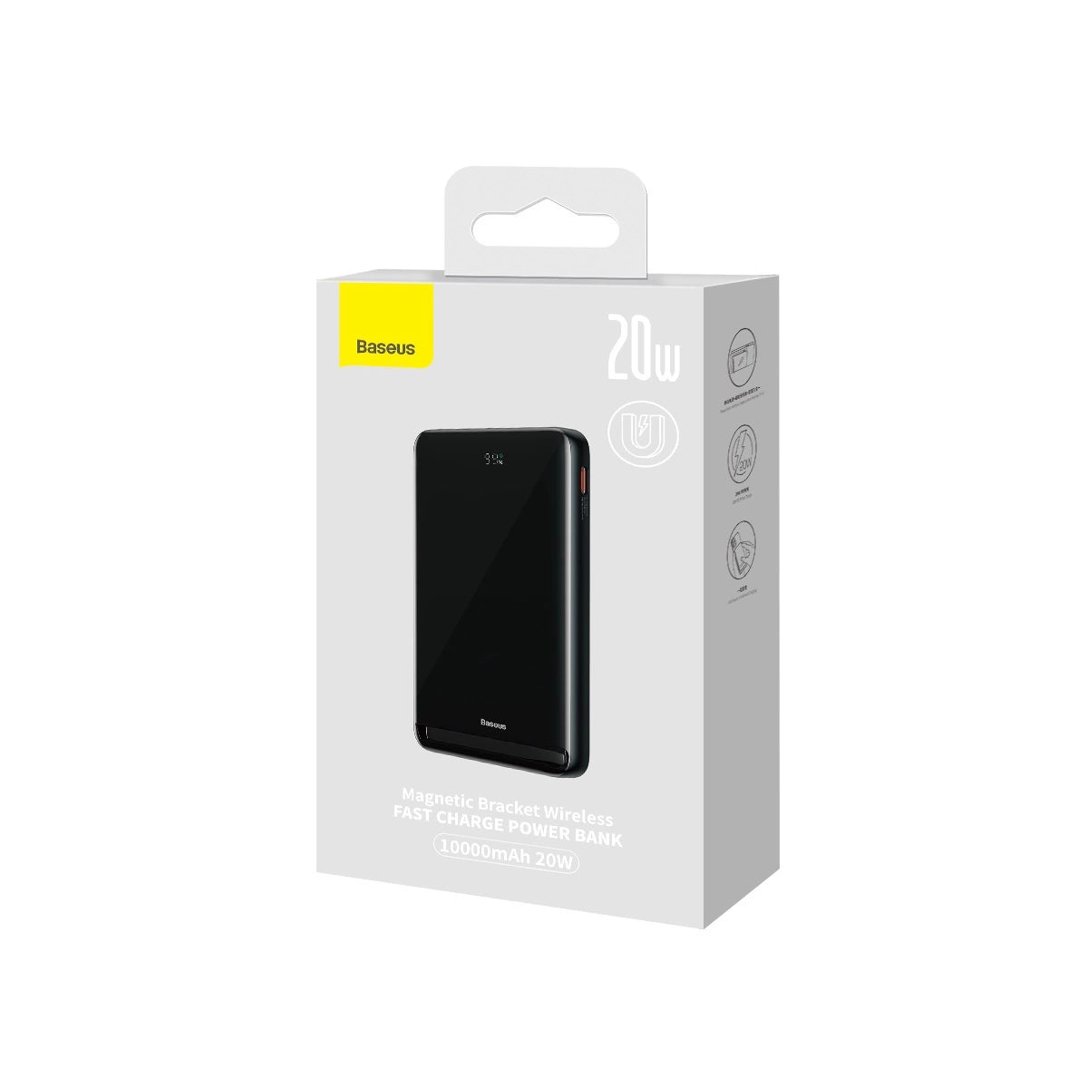 Baseus Magnetisk Bracket Powerbank 10000mAh 20W med MagSafe - mørkblå + USB-C-kabel 60W 0,5m