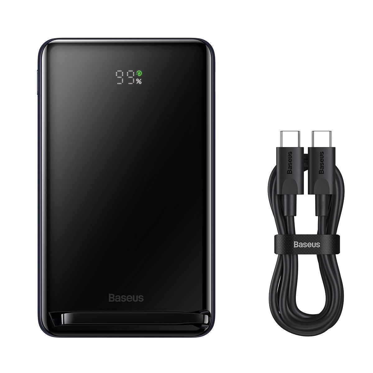 Baseus Magnetisk Bracket Powerbank 10000mAh 20W med MagSafe - mørkblå + USB-C-kabel 60W 0,5m