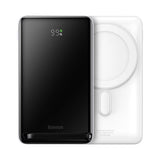 Baseus Magnetic Bracket powerbank med trådløs opladning MagSafe 10000mAh 20W Overseas Edition hvid (PPCX000202) + USB Type C kabel Baseus Xiaobai Series 60W 0,5m