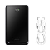 Baseus Magnetic Bracket powerbank med trådløs opladning MagSafe 10000mAh 20W Overseas Edition hvid (PPCX000202) + USB Type C kabel Baseus Xiaobai Series 60W 0,5m