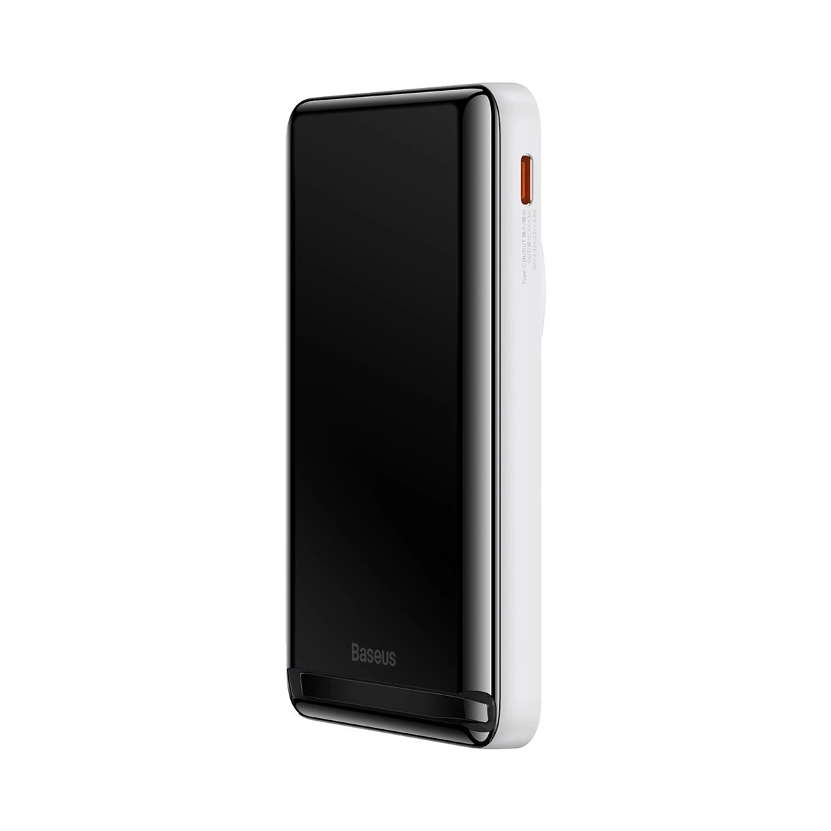 Baseus Magnetic Bracket powerbank med trådløs opladning MagSafe 10000mAh 20W Overseas Edition hvid (PPCX000202) + USB Type C kabel Baseus Xiaobai Series 60W 0,5m