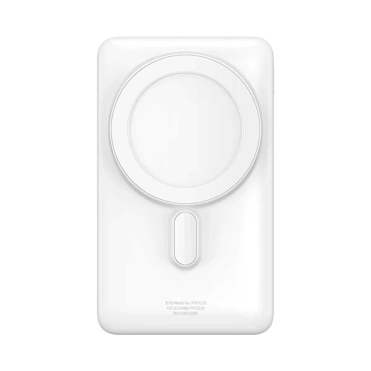 Baseus Magnetic Bracket powerbank med trådløs opladning MagSafe 10000mAh 20W Overseas Edition hvid (PPCX000202) + USB Type C kabel Baseus Xiaobai Series 60W 0,5m