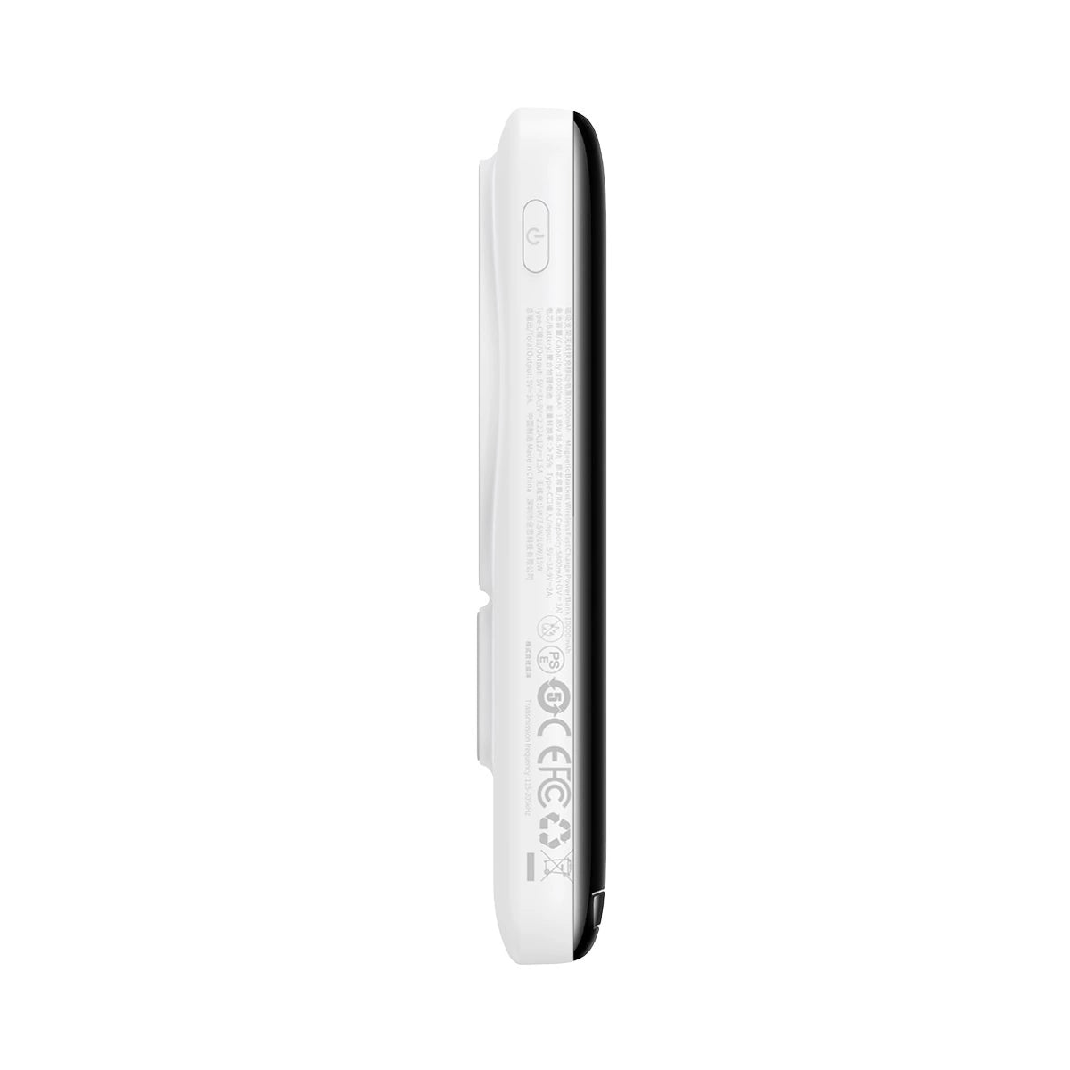 Baseus Magnetic Bracket powerbank med trådløs opladning MagSafe 10000mAh 20W Overseas Edition hvid (PPCX000202) + USB Type C kabel Baseus Xiaobai Series 60W 0,5m