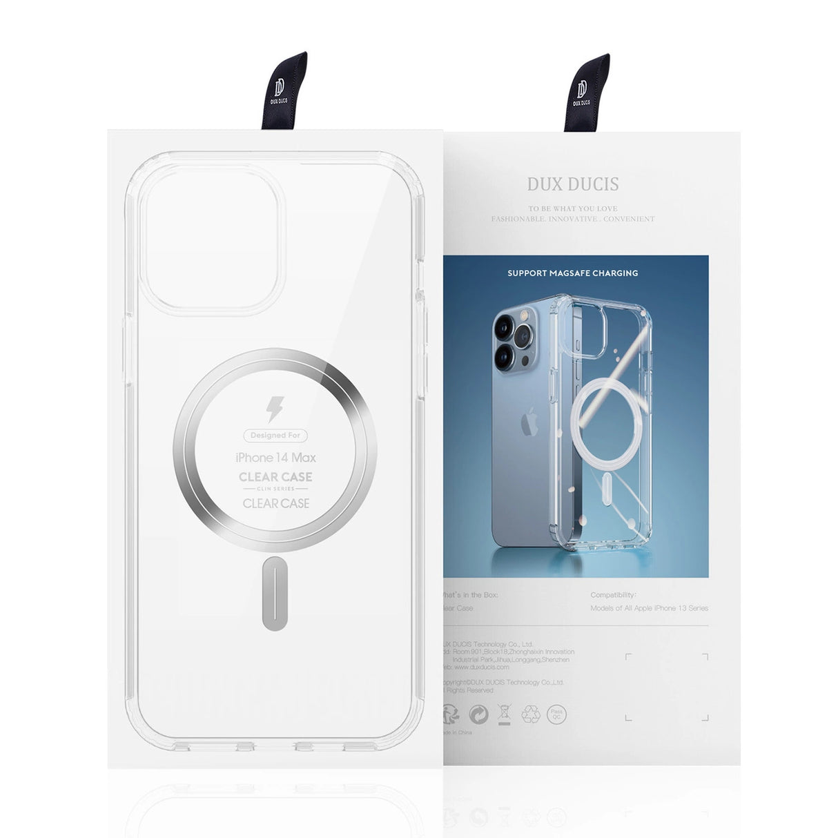 Dux Ducis Clin magnetisk case til iPhone 14 Plus kompatibel med MagSafe transparent