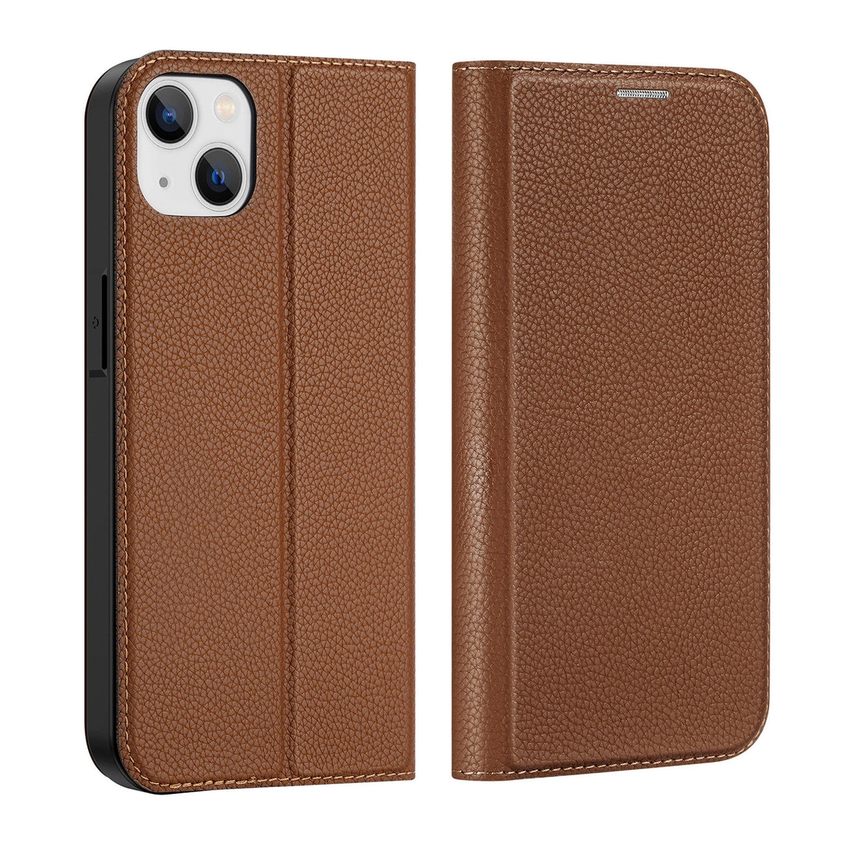 Dux Ducis Skin X2-fodtøj til iPhone 14 Plus med magnetisk flap brun
