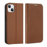 Dux Ducis Skin X2-fodtøj til iPhone 14 Plus med magnetisk flap brun