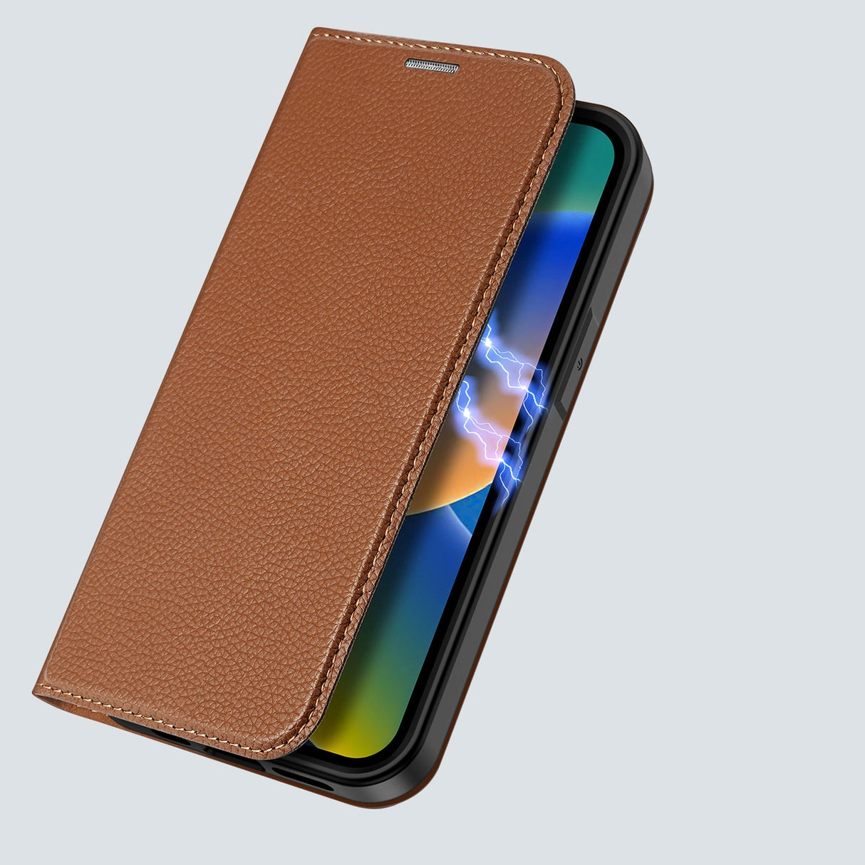 Dux Ducis Skin X2-fodtøj til iPhone 14 Plus med magnetisk flap brun