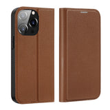 Dux Ducis Skin X2-fodtøj til iPhone 14 Pro med magnetisk flap brun