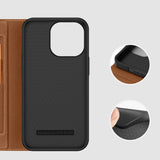 Dux Ducis Skin X2-fodtøj til iPhone 14 Pro med magnetisk flap brun
