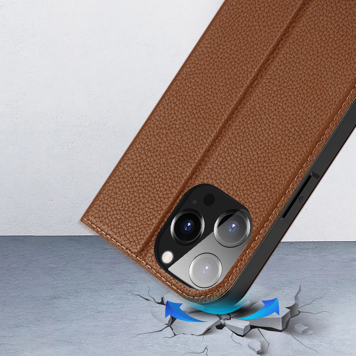 Dux Ducis Skin X2-fodtøj til iPhone 14 Pro Max med magnetisk flap brun