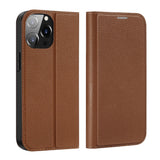 Dux Ducis Skin X2-fodtøj til iPhone 14 Pro Max med magnetisk flap brun