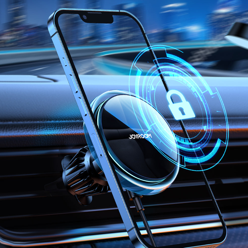 Joyroom biltelefonholder med 15W Qi-induktiv oplader (MagSafe-kompatibel) til luftventil, sølv (JR-ZS291)