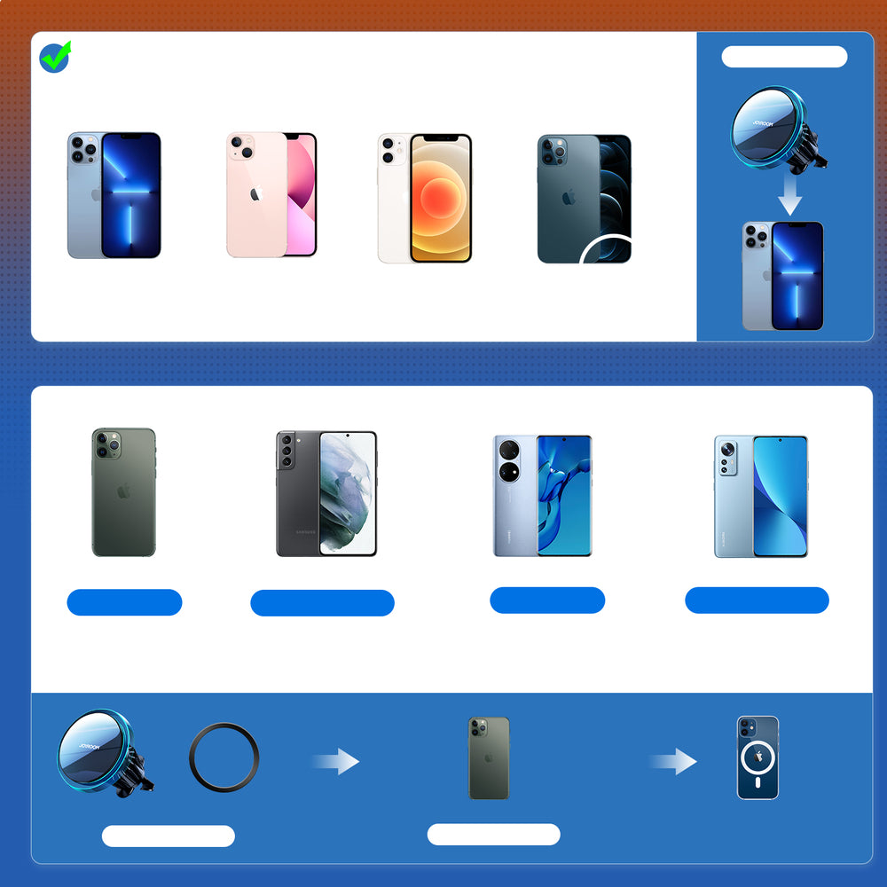 Joyroom biltelefonholder med 15W Qi-induktiv oplader (MagSafe-kompatibel) til luftventil, sølv (JR-ZS291)
