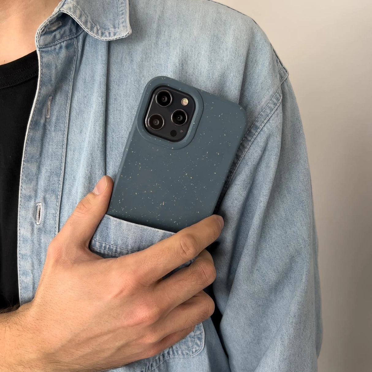 Eco Case til iPhone 14 Plus silikone nedbrydeligt dække navy blå