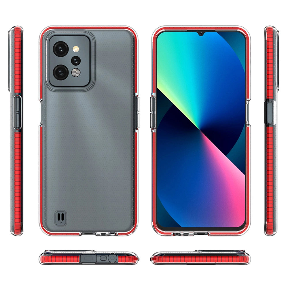 Spring Case til Realme C31 silikonhylster med lyserød ramme