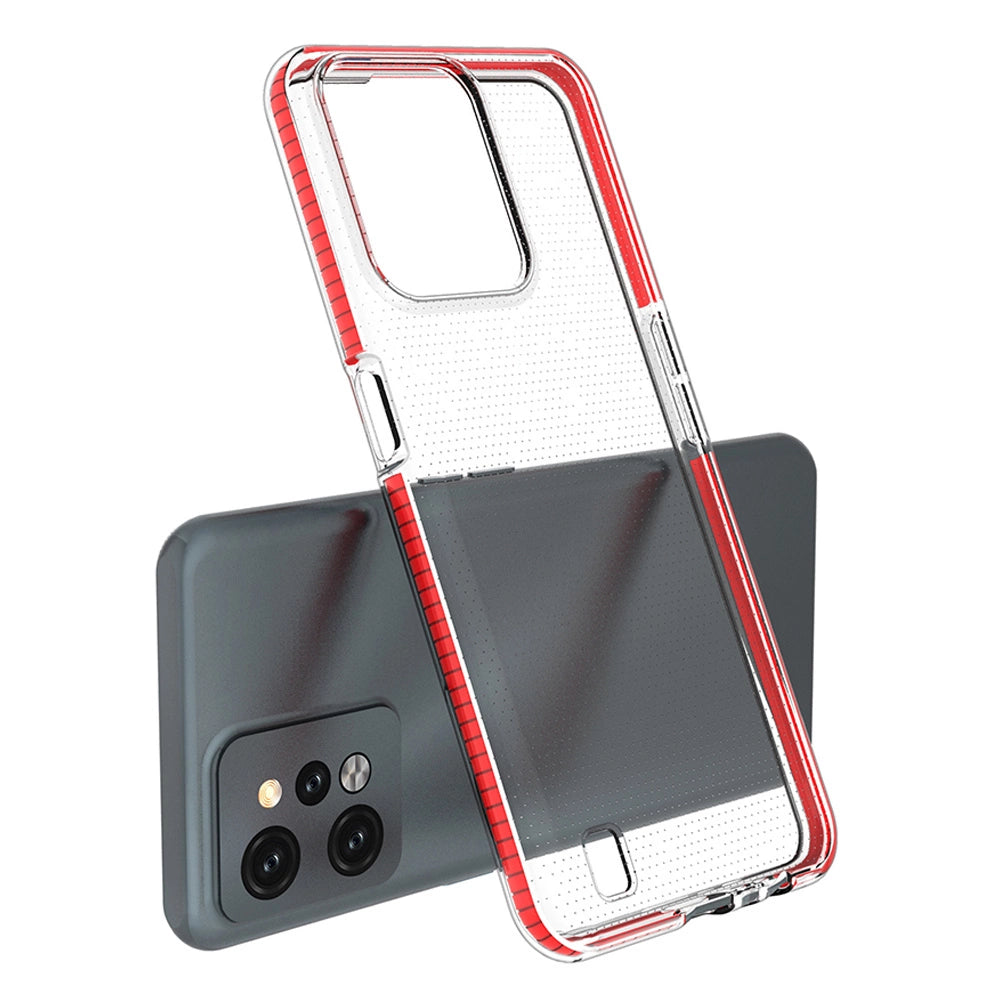 Spring Case til Realme C31 silikonhylster med lyserød ramme